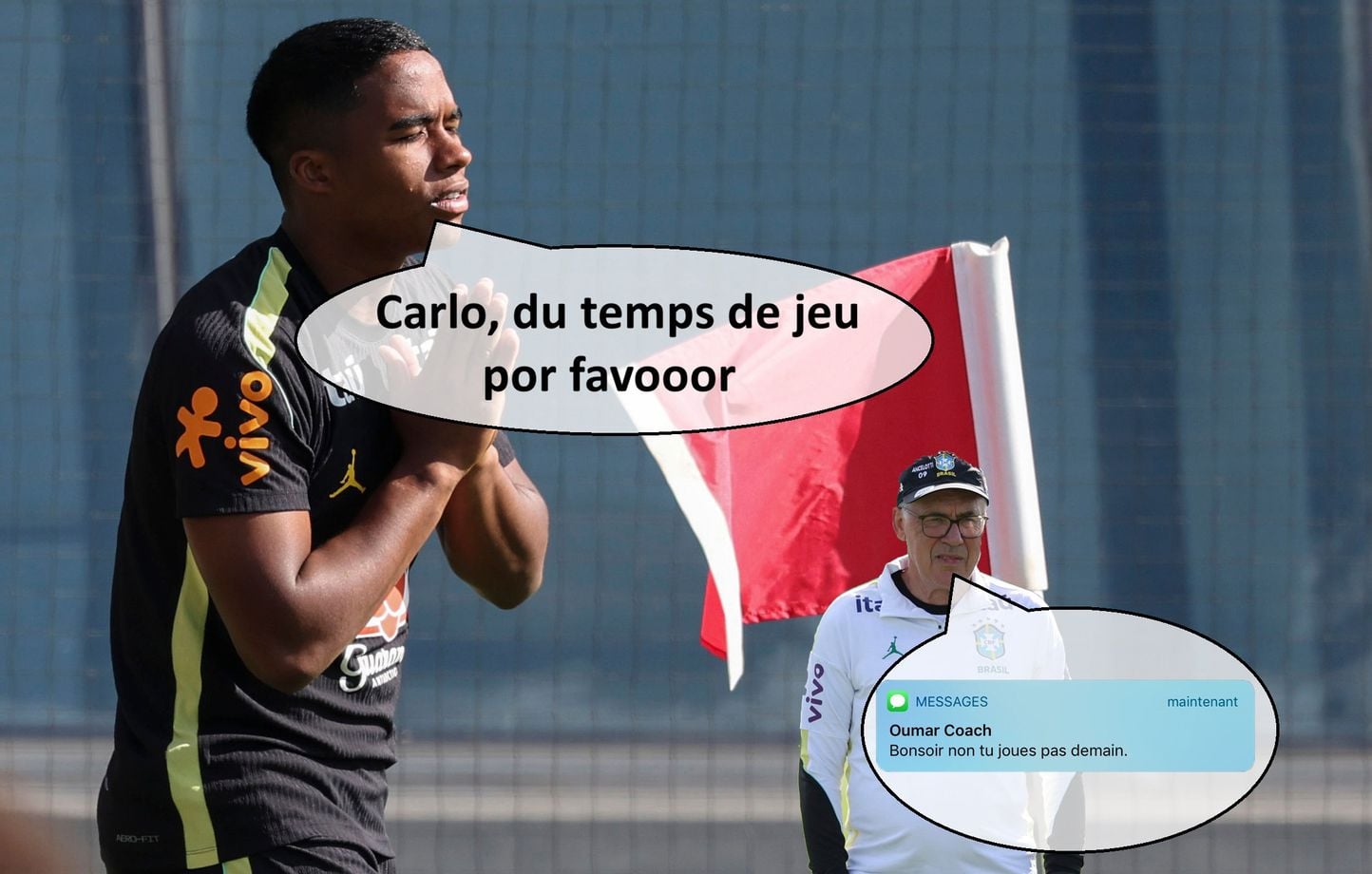 Endrick sur le banc : le Brésil inonde Ancelotti de mèmes