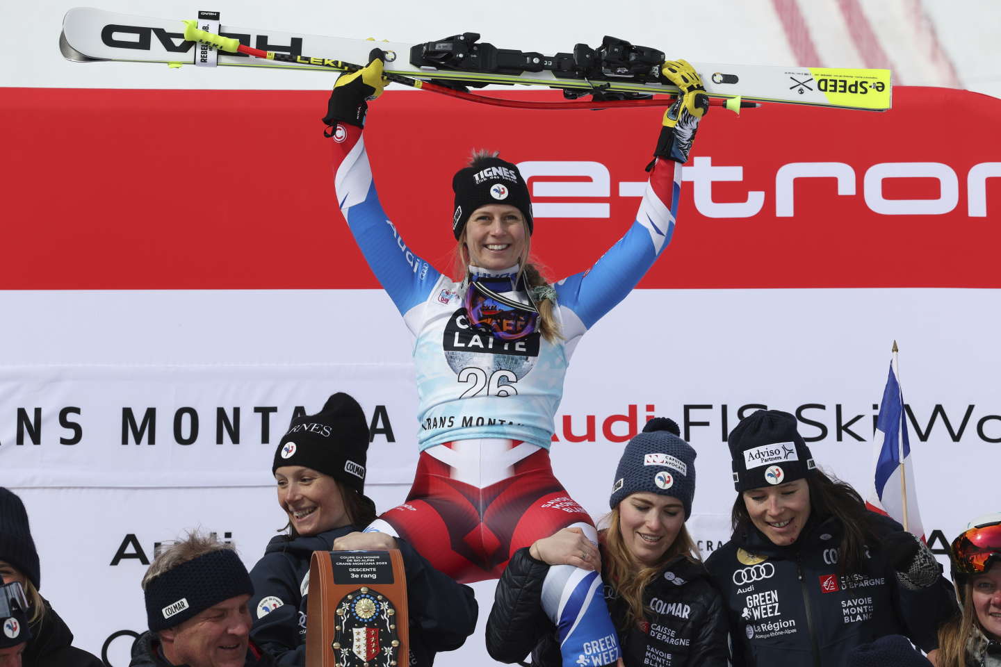 Ski alpin : premier podium en Coupe du monde pour Laura Gauché, troisième de la descente à Crans-Montana