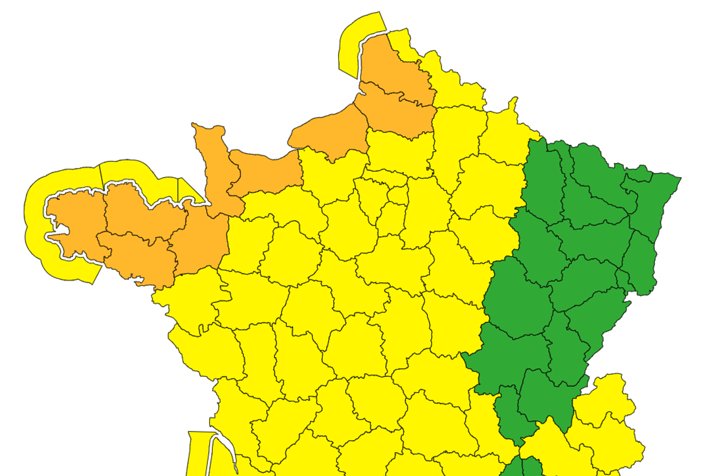 Tempête Darragh : vigilance orange pour quinze départements du Nord-Ouest et du Sud-Est