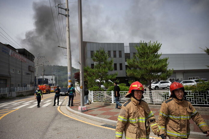 En Corée du Sud, l’incendie d’une usine de batteries fait un mort et vingt et un disparus