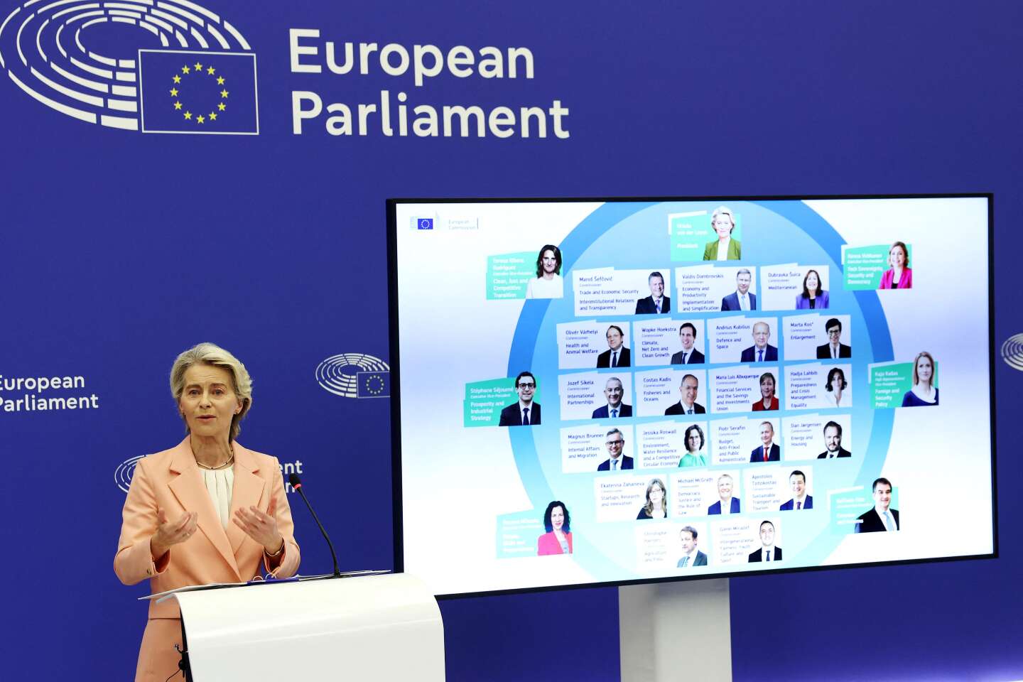 Commission européenne : Ursula von der Leyen présente une équipe dominée par la droite